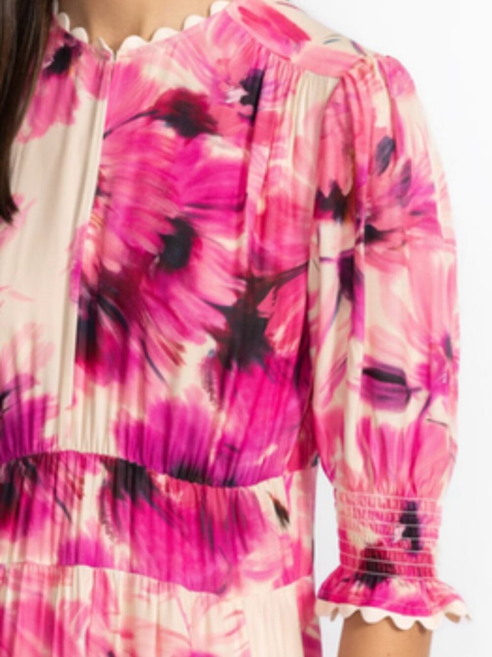 Johnny Was Jade Daphne Floral Tea Length Dress Size Medium NWT Aurora - Picture 3 of 8